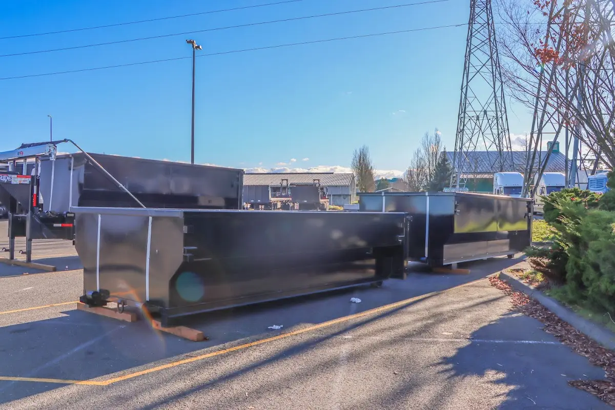 Roll-off dumpster ready for waste disposal at job site for Commercial Dumpster Rental in Mount Vernon